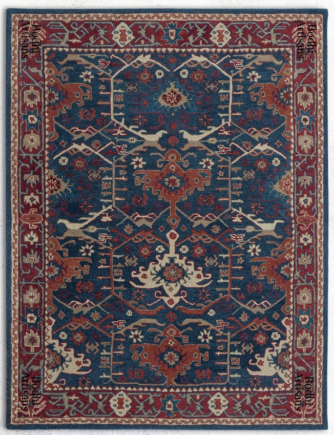 hand tufted traditional persian style wool rug vintage oriental area rug