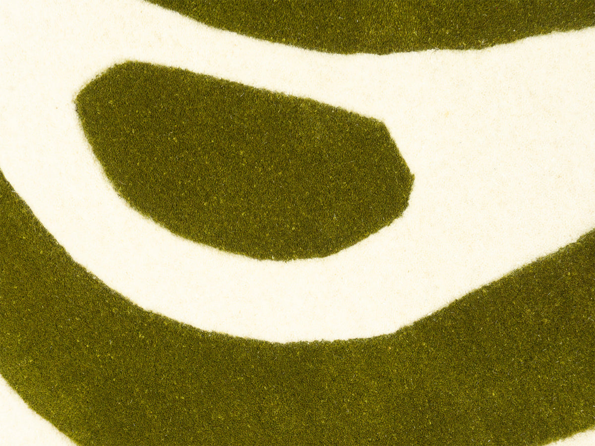 Handmade Olive Green & Ivory Organic Abstract Wool Rug – Modern – photo 8
