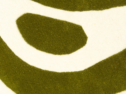 Handmade Olive Green & Ivory Organic Abstract Wool Rug – Modern – photo 8