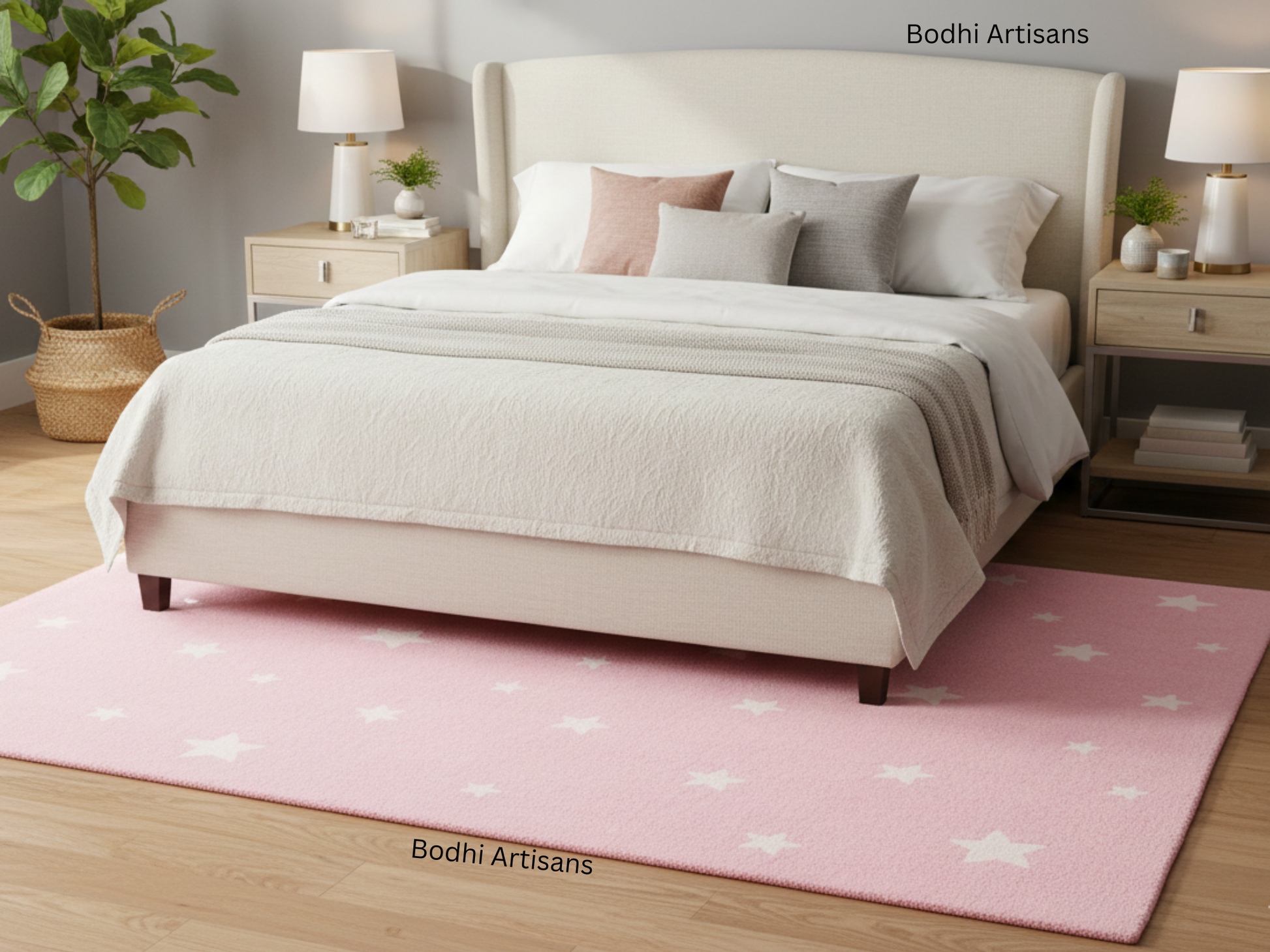 pink star kids rug hand tufted wool nursery area rug for girls bedroom