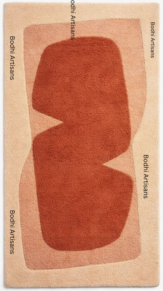 modern terracotta abstract hand tufted wool rug contemporary area rug