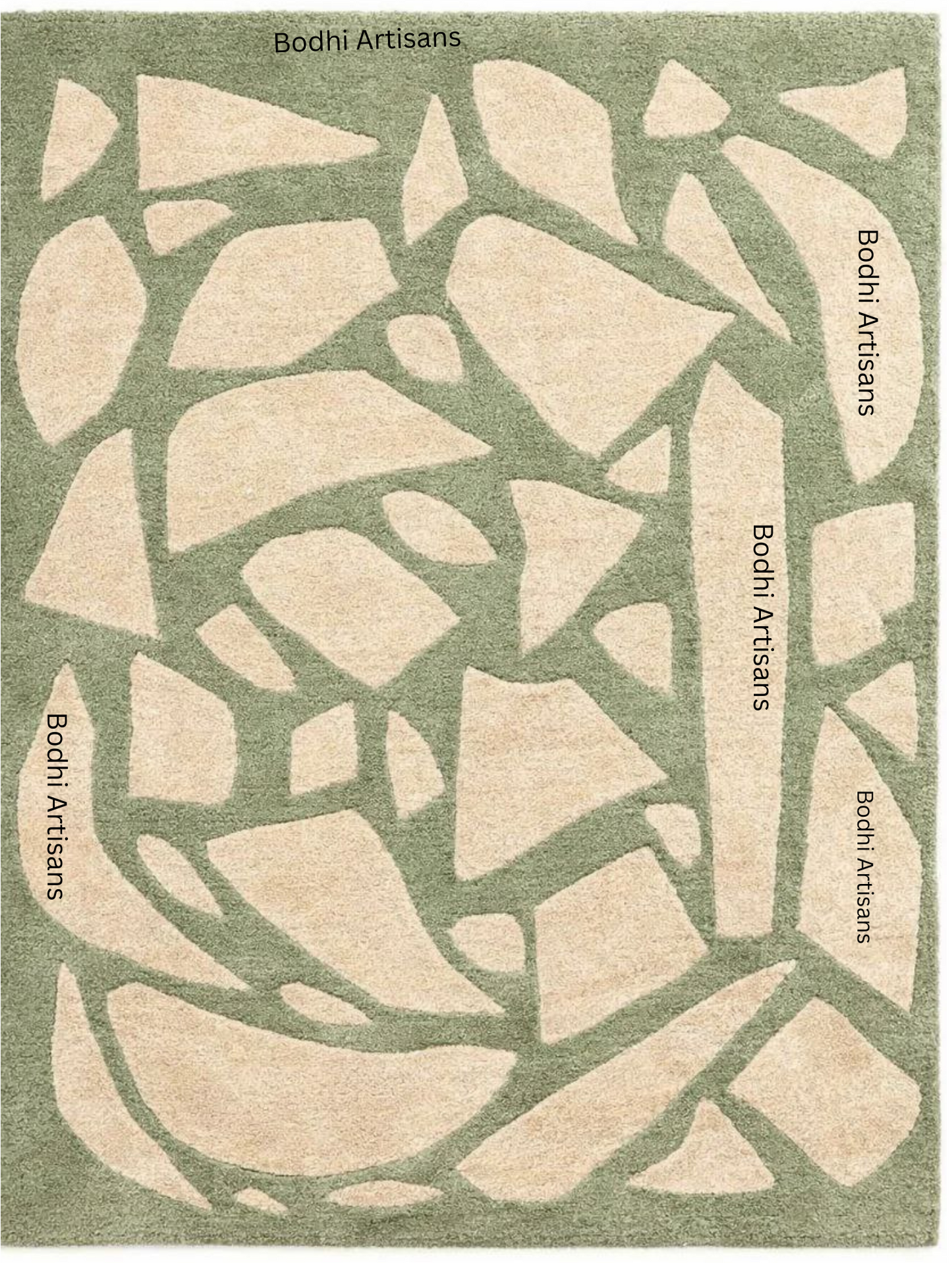sage green abstract hand tufted wool rug modern organic pattern area rug
