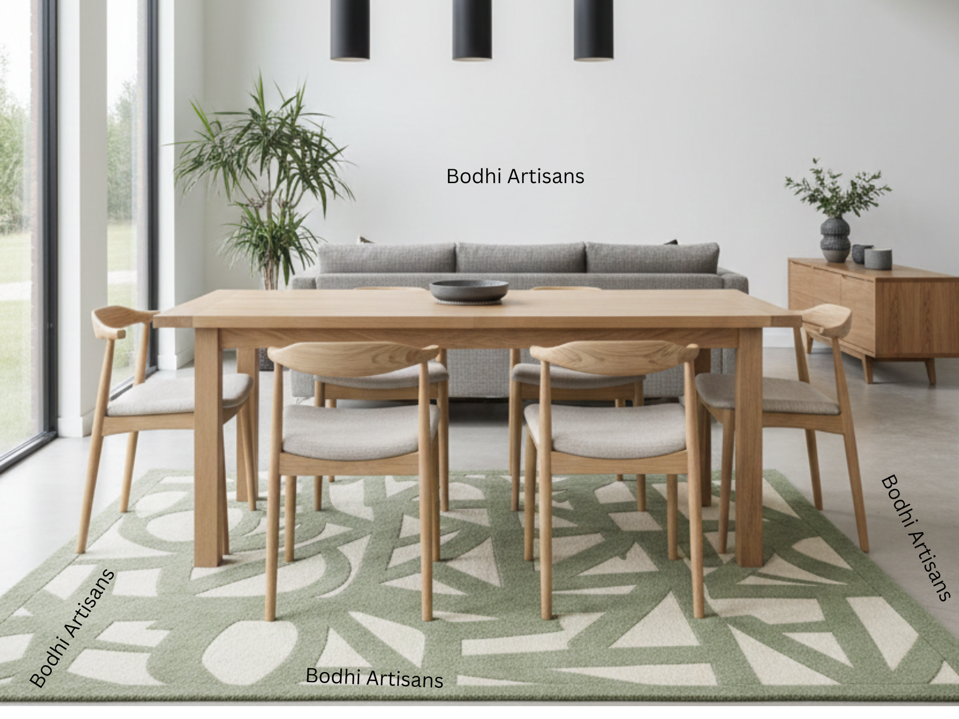 modern sage green abstract hand tufted wool rug contemporary geometric area rug