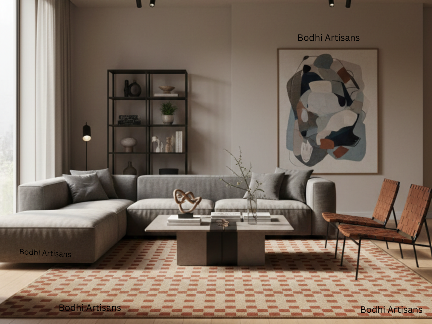 checkered-hand-tufted-wool-rug