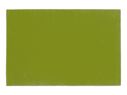 Handmade lime green solid wool area rug, minimalist style, made in India