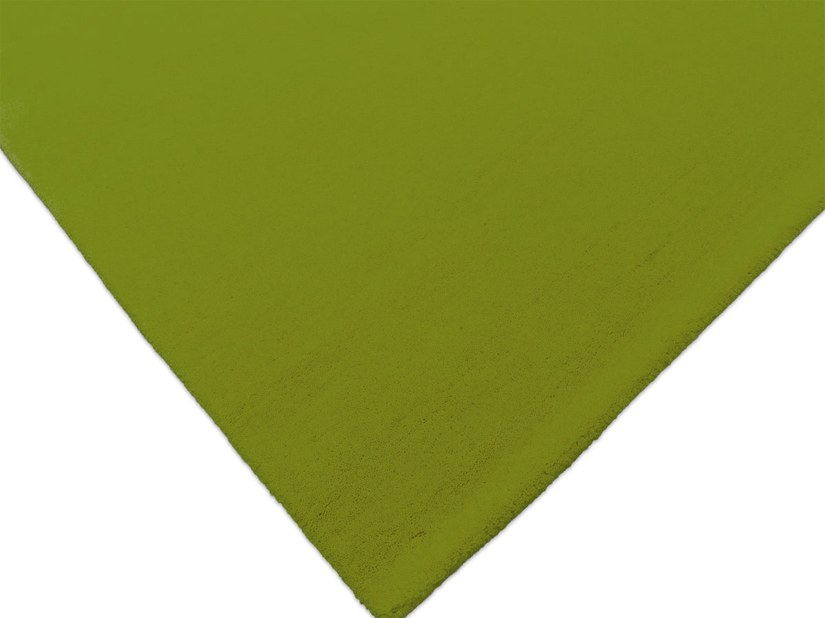 Handmade minimalist lime green solid rug, Bodhi Artisans wool area rug