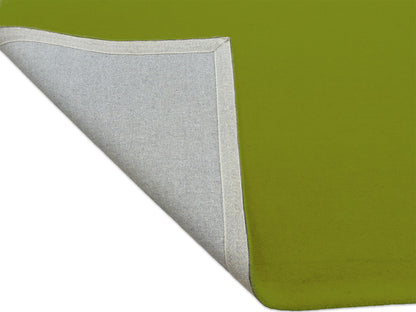 Handmade lime green solid wool area rug, minimalist style, made in India – photo 7