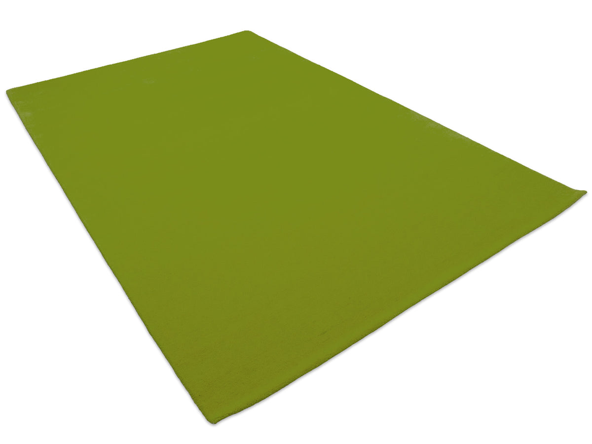 Lime green solid rug – handmade minimalist wool rug by Bodhi Artisans – photo 8
