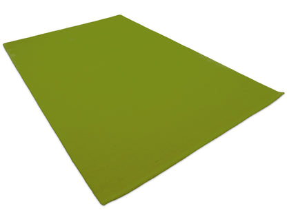 Lime green solid rug – handmade minimalist wool rug by Bodhi Artisans – photo 8