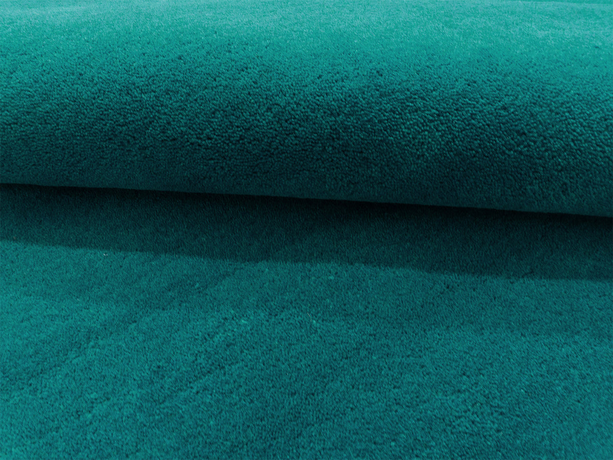 Teal solid rug – handmade minimalist wool rug by Bodhi Artisans – photo 8