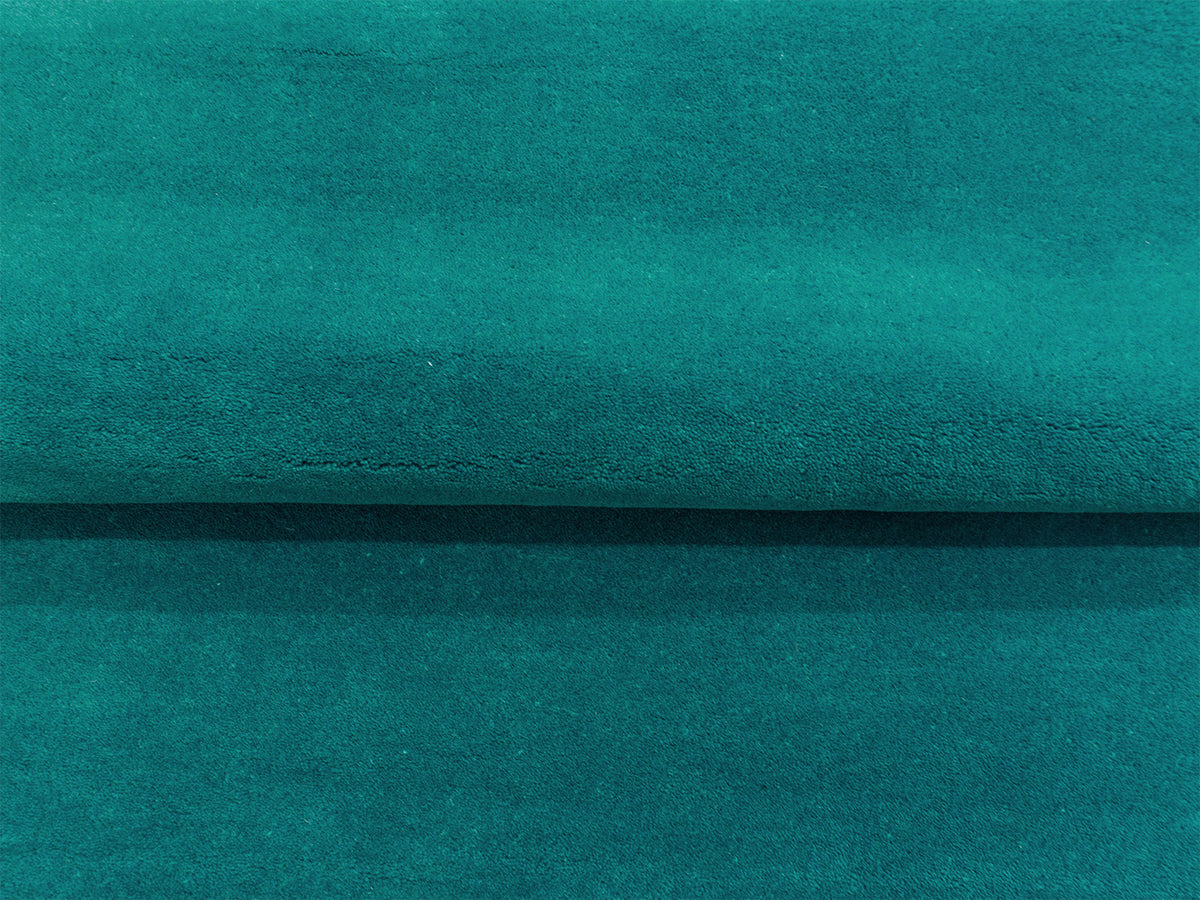 Minimalist teal solid area rug, handmade wool rug from India – photo 9