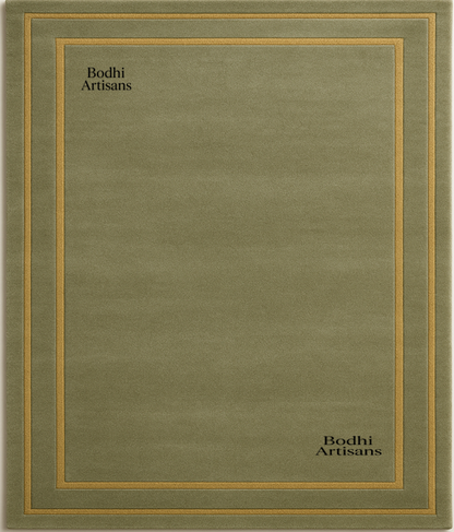 Sage Green Hand-Tufted Wool Rug – Minimalist Border