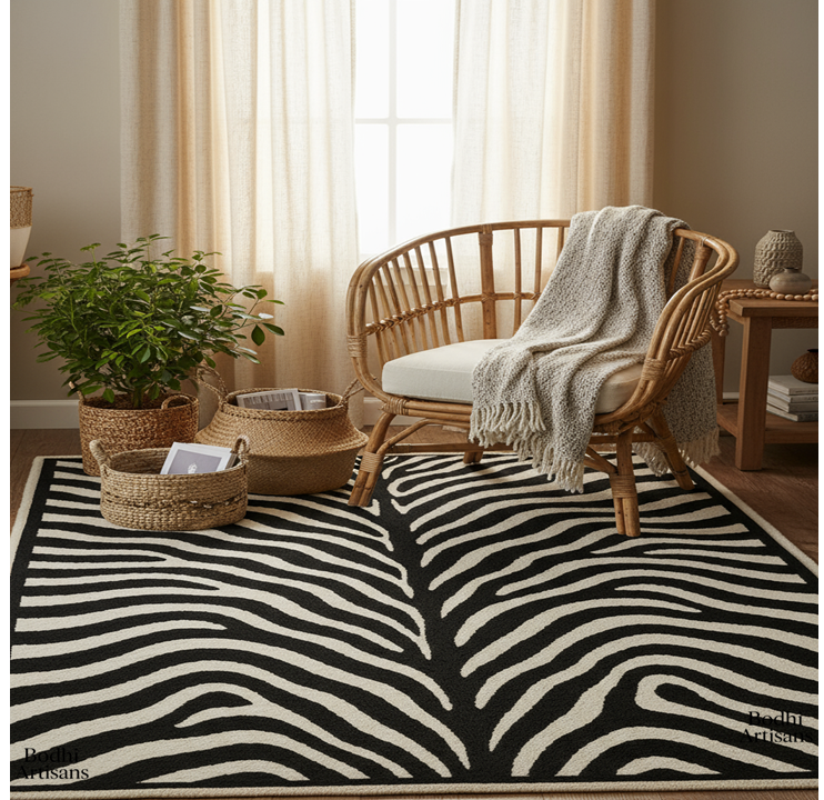 zebra-print-hand-tufted-wool-rug