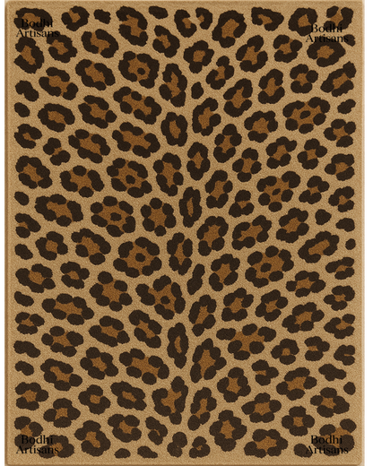 Hand tufted leopard print wool rug for living room modern animal print area rug