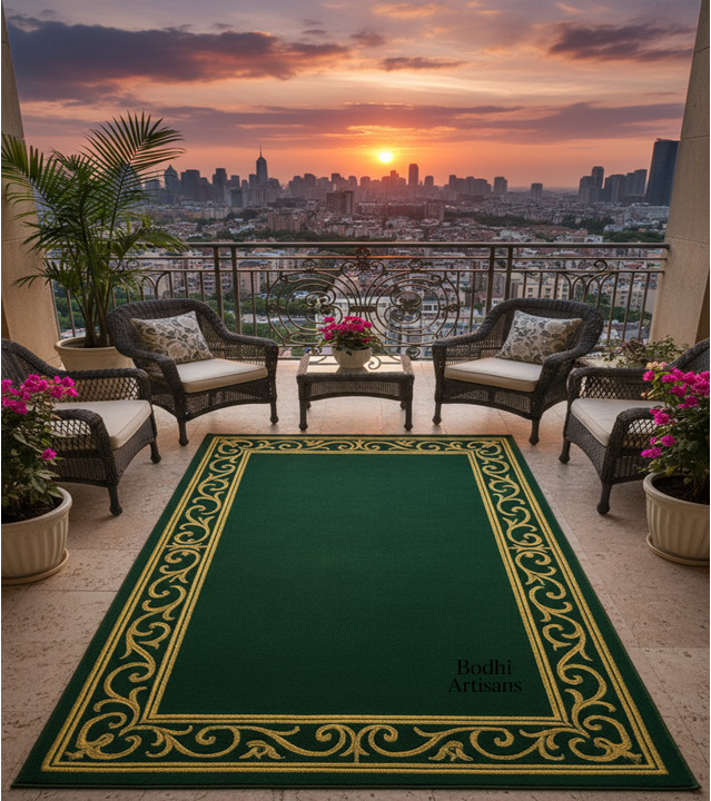 /products/emerald-green-gold-border-wool-rug