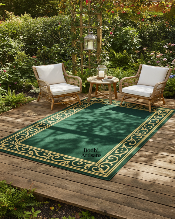 /products/emerald-green-gold-border-wool-rug