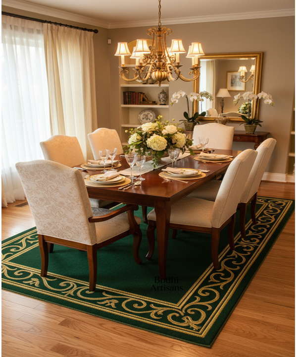 /products/emerald-green-gold-border-wool-rug