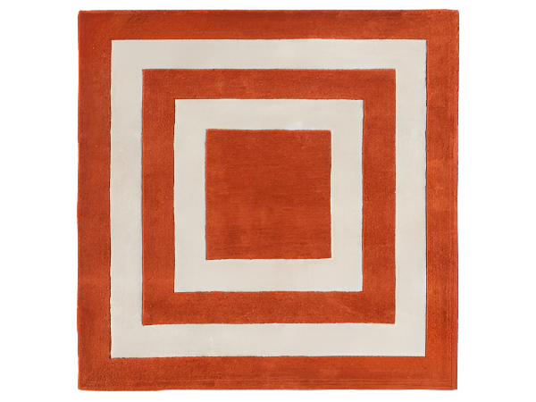 Handmade Modern Woolen Orange Border area rug