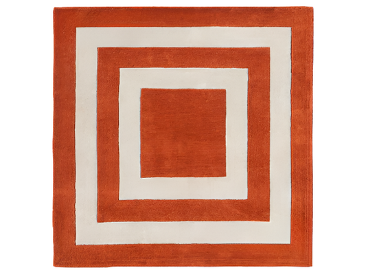 Handmade Modern Woolen Orange Border area rug