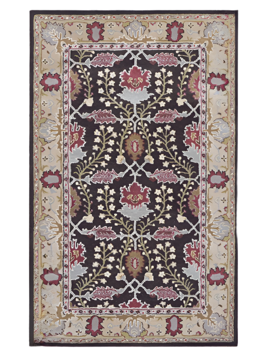 Handmade Traditional Woolen Brown Oriental area rug