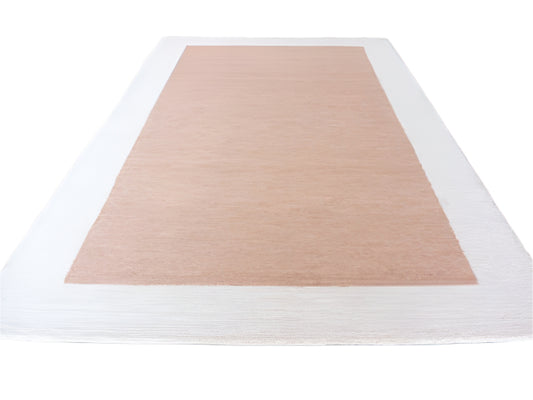Handmade Modern Woolen Rust Geometric area rug